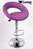 2 x Designer Barstool violet padded height adjustable by gas lift action - "Clemens"