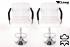 2 x Designer Barstool  white GENUINE LEATHER height adjustable with padded backrest and removable armrest - "Theo"