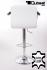 2 x Designer Barstool  white GENUINE LEATHER height adjustable with padded backrest and removable armrest - "Theo"