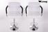 2 x Designer Barstool  white height adjustable with padded backrest and removable armrest - "Theo"