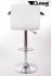 2 x Designer Barstool  white height adjustable with padded backrest and removable armrest - "Theo"