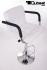 2 x Designer Barstool  white height adjustable with padded backrest and removable armrest - "Theo"