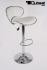 2 x Designer Barstool  white padded height adjustable by gas lift action - "Tom"