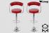 2 x Designer Barstool wine red REAL LEATHER height adjustable by gas lift action &#8211;