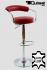 2 x Designer Barstool wine red REAL LEATHER height adjustable by gas lift action &#8211;
