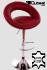 2 x Designer Barstool wine red REAL LEATHER height adjustable by gas lift action - "Clemens"