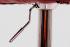 2 x Designer Barstool wine red REAL LEATHER height adjustable by gas lift action - "Clemens"