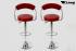 2 x Designer Barstool wine-red height adjustable by gas lift action –