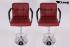 2 x Designer Barstool wine-red height adjustable with padded backrest and removable armrest - "Theo"