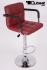 2 x Designer Barstool wine-red height adjustable with padded backrest and removable armrest - "Theo"