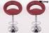 2 x Designer Barstool wine-red padded height adjustable by gas lift action - "Clemens"