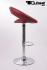 2 x Designer Barstool wine-red padded height adjustable by gas lift action - "Clemens"