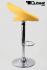 2 x Designer Barstool yellow padded height adjustable by gas lift action - "Clemens"