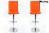 2x Barhocker orange hhenverstellbar mit gepolsterter und abgesteppter Rckenlehne - "Falko"