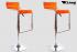 2x Barhocker orange hhenverstellbar mittels Gasdruckfeder mit Design Chromfusttze - "Vanessa"