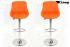 2x Barhocker orange hhenverstellbar und gepolstert - "Clarissa"