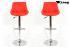 2x Barhocker rot hhenverstellbar und gepolstert - "Clarissa"