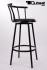 2x Barhocker schwarz Design,B-Ware schwarzer gepolsterter Sitz, drehbar - "Martin"