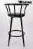 2x Barstool Black Design, Black Padded Seat "Martin" B-stock