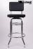 2x Barstool Black, padded, chorme "Maik"