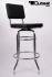 2x Barstool Black, padded, chorme "Maik"