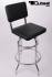 2x Barstool Black, padded, chorme "Maik"