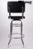 2x Barstool Black, padded, chorme "Maik"