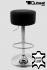 2x Barstool black REAL LEATHER height adjustable round seat classical comfortably padded - "Tan"