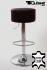 2x Barstool brown REAL LEATHER height adjustable round seat classical comfortably padded - "Tan"