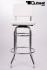 2x Barstool White, padded, chorme "Maik"