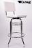 2x Barstool White, padded, chorme "Maik"