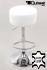 2x Barstool white REAL LEATHER height adjustable round seat classical comfortably padded - "Tan"