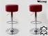 2x Barstool winered REAL LEATHER height adjustable round seat classical comfortably padded - "Tan"