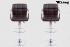 2x Design Barhocker braun hhenverstellbar mit gepolsterter Rckenlehne und abnehmbarer Armlehne -