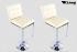 2x Design Barhocker creme hhenverstellbar - "Jonathan"