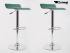 2x Design Barhocker dunkelgrn hhenverstellbar 360 drehbar - "Sunny"