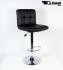 2x Design Barhocker schwarz Kunstleder hhenverstellbar mit gepolsterter Rckenlehne - "Theo"