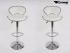 2x Design Barhocker wei gepolstert hhenverstellbar Gasdruckfeder - "Tom"