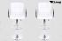 2x Design Barhocker wei hhenverstellbar mit gepolsterter Rckenlehne und abnehmbarer Armlehne -