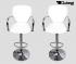 2x Design Barhocker wei mit Armlehne, hhenverstellbar "Julian"