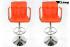 2x Design B-Ware Barhocker orange hhenverstellbar mit gepolsterter Rckenlehne und abnehmbarer Armlehne - "Theo round"
