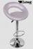 2x Designer Barstool silver padded height adjustable by gas lift action -