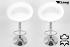 2x Designer Barstool  white REAL LEATHER height adjustable by gas lift action - "Clemens"
