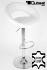 2x Designer Barstool  white REAL LEATHER height adjustable by gas lift action - "Clemens"