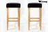 2x Edler Holzbarhocker Barhocker Holz braun Holzgestell Natur "Ben"