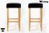 2x Edler Holzbarhocker Barhocker Holz braun Holzgestell Natur verstellbare Bodengleiter  "Ben"