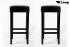 2x Edler Holzbarhocker, Barhocker Holz,  braun Holzgestell schwarz "Ben"