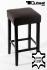 2x Edler Holzbarhocker Barhocker Holz braun Holzgestell schwarz ECHT LEDER "Ben"