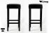 2x Edler Holzbarhocker, Barhocker Holz, braun Holzgestell schwarz, verstellbare Bodengleiter "Ben"