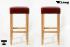 2x Edler Holzbarhocker Barhocker Holz weinrot Holzgestell Natur Bodengleiter verstellbar "Ben"